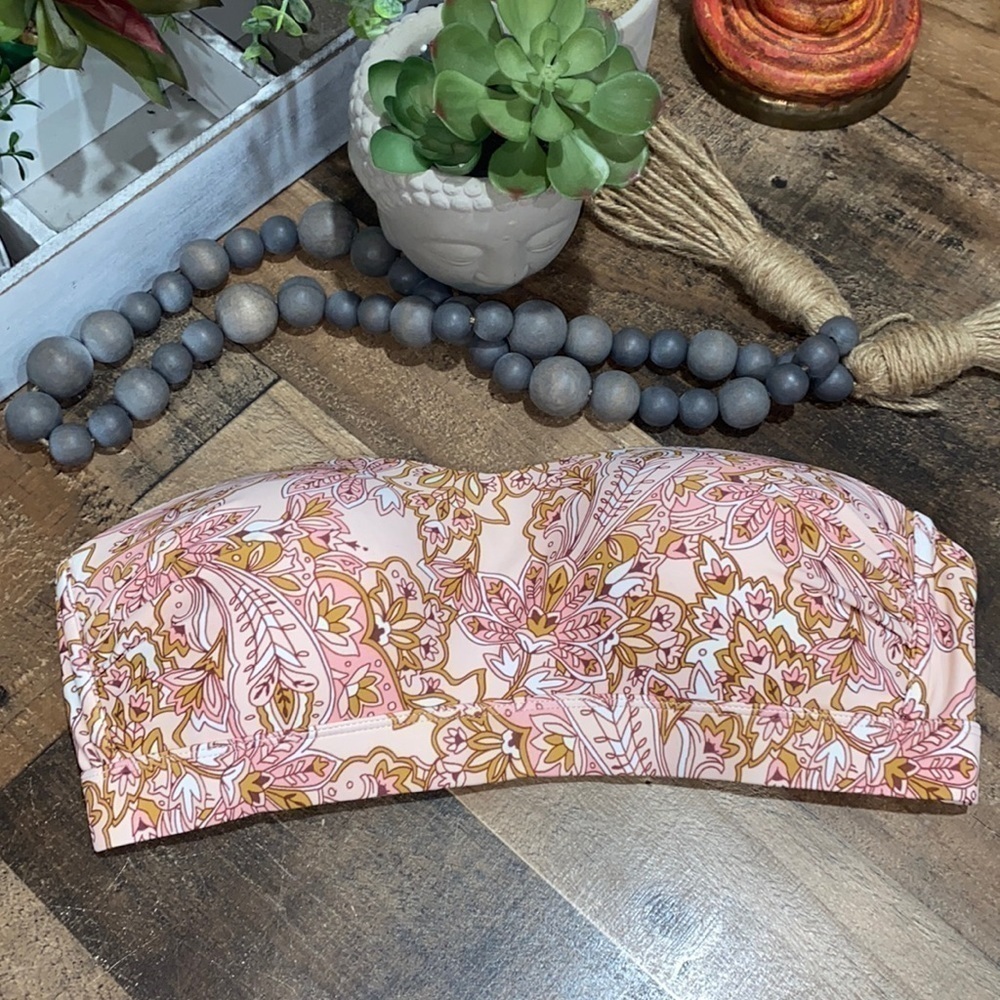 Kona‎ Sol bikini top Pink paisley floral boho NWT